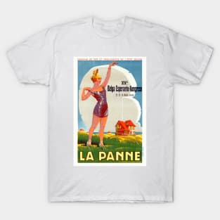 La Panne Belgium Vintage Poster 1926 T-Shirt